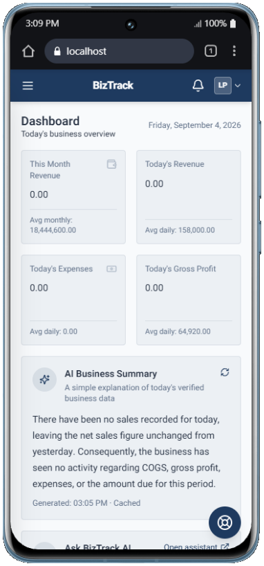 BizTrack kwenye simu